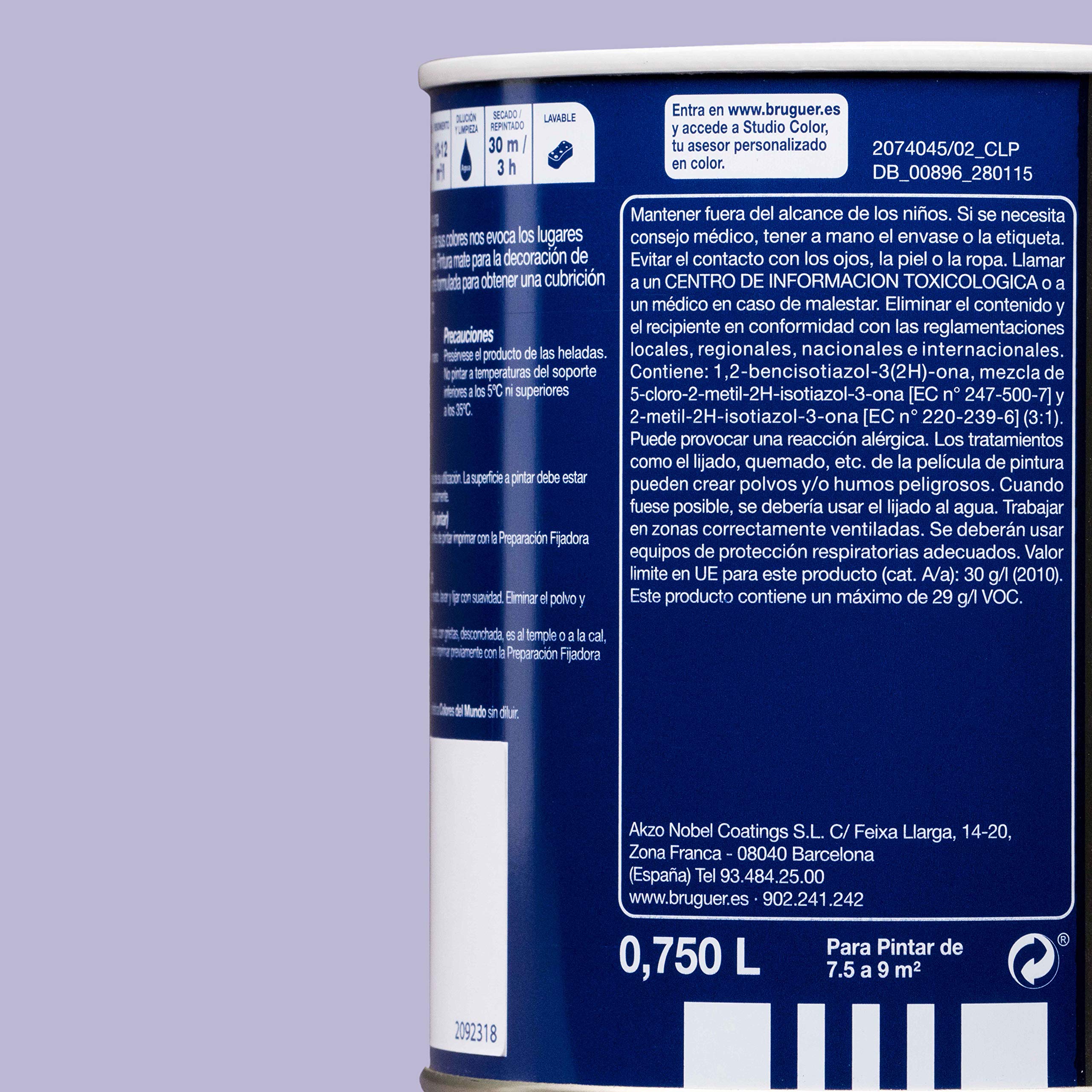 Bruguer Colores del Mundo Pintura para paredes monocapa Mediterráneo Lila 750 ml