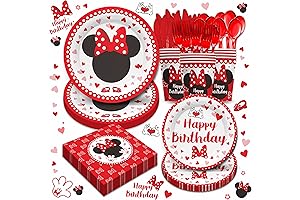 Minnie Mouse Inspired Birthday Party Supplies | Serves 24