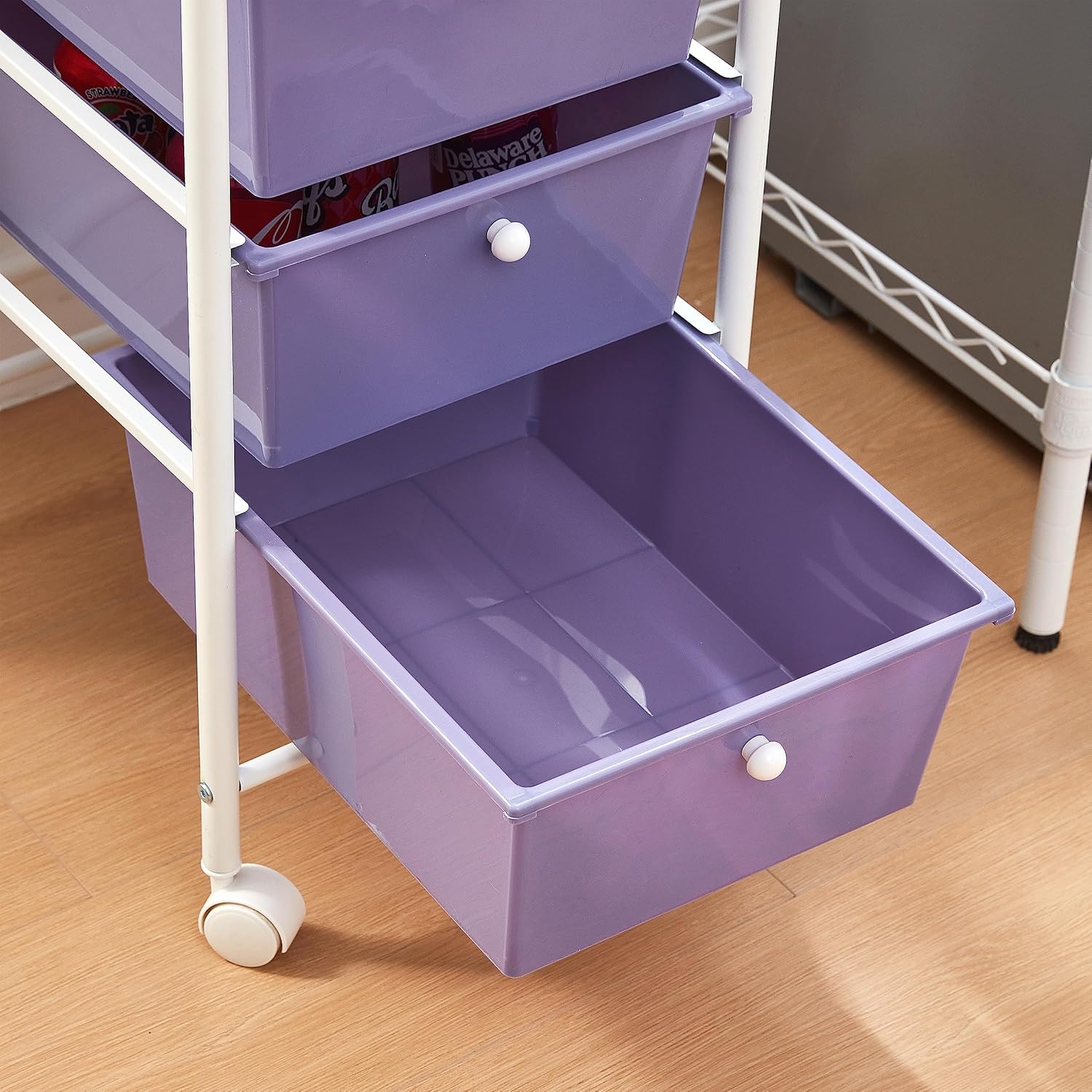 Suprima® Storage Carts - 3 Drawer Shelf - Purple