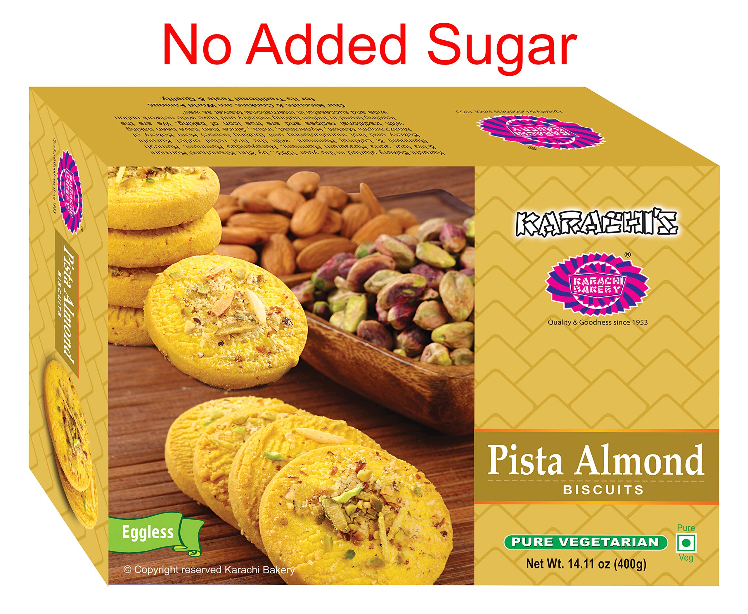 Karachi Bakery's Pista Almond Biscuits ( No Added Sugar ) 200g