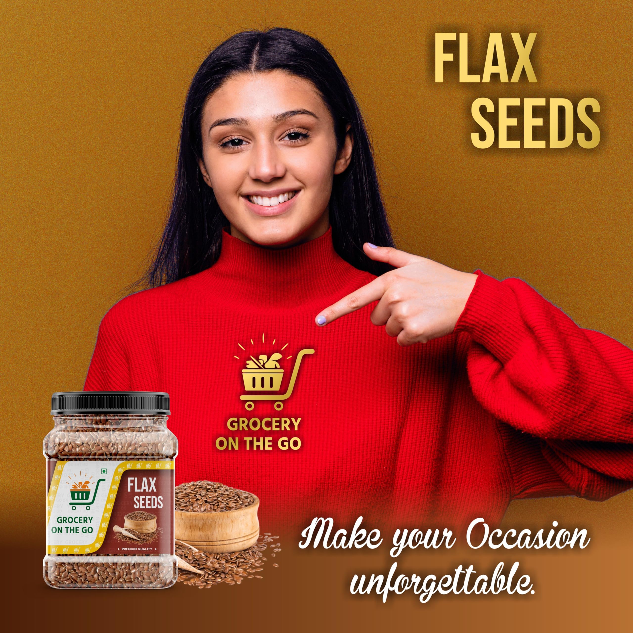 GROCERY ON THE GO Flax Seeds - Alsi Seeds | Flax Seeds for Hair Growth | Raw Seeds for Eating | Source of Iron & Dietary Fibre | Rich in Protein (250gm) 3