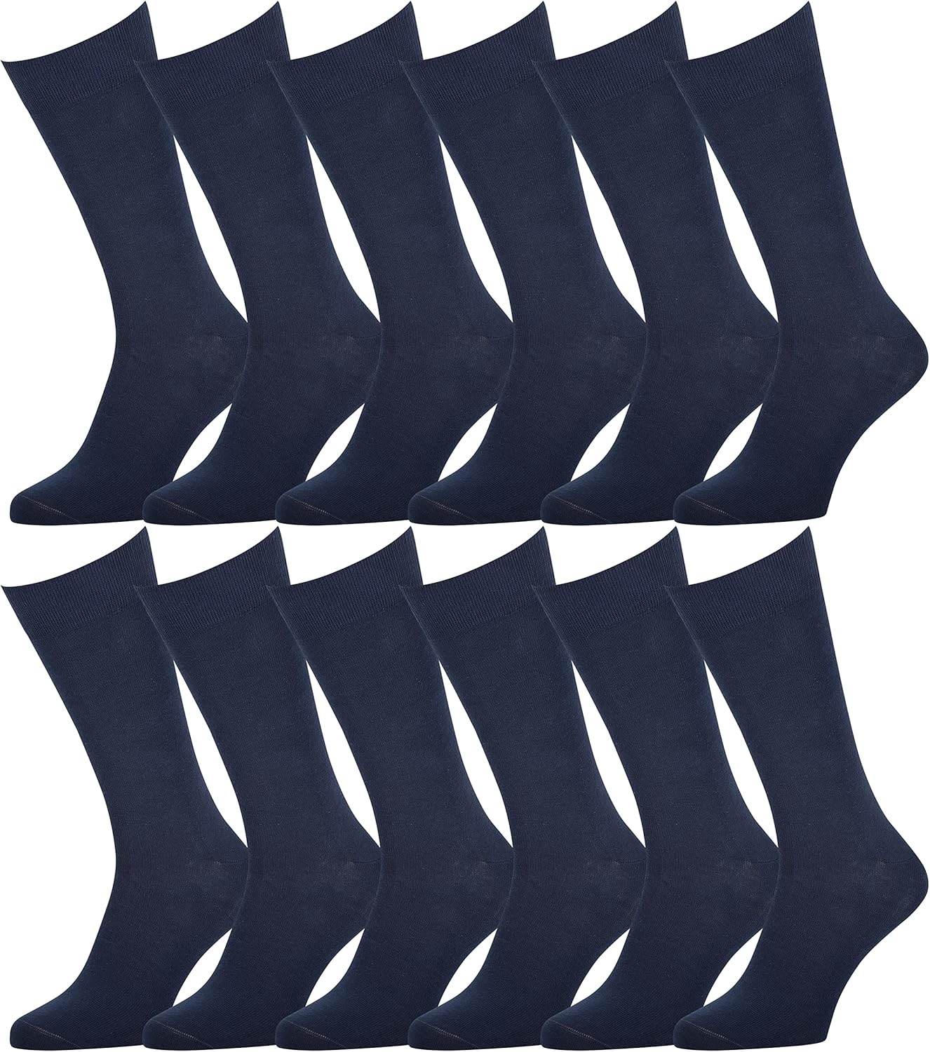 Easton Marlowe Mens Dress Socks 12 Pack Combed Cotton Classic Patterns No Seam Comfort