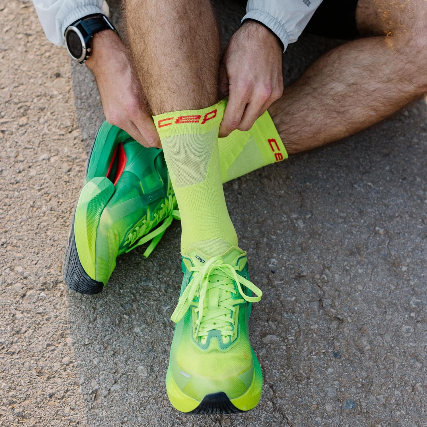 CEP Pro Run Ultralight Mid Cut Compression Socks for Men & Women - Targeted Support, Zero Cushion Peformance Running Socks - Image 2