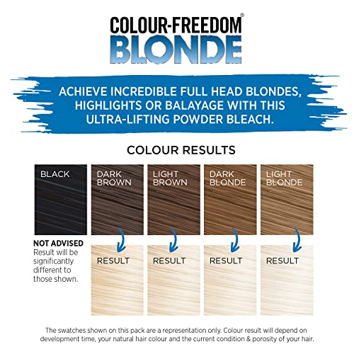 Colour Freedom Blonde Ultra high lift Hair Bleach powder and White Blonde Neutralising Toner pack. Up to 9 levels of lift, By Knight & Wilson - Image 5