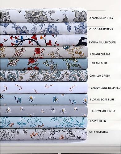 Miniatura 10 de Tribeca Living Juego de sábanas de franela con estampado de copos de nieve 100% algodón, sábanas de franela portuguesa ultra suave, juego de ropa de