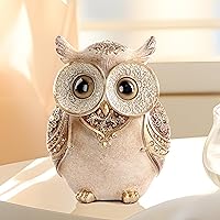 Smadeer Adorable Big Eye Owl Statue Resin Figurine - Cute Home Decor for Shelf, Bookshelf, Desk, Office - Perfect Gift for Bird Lovers