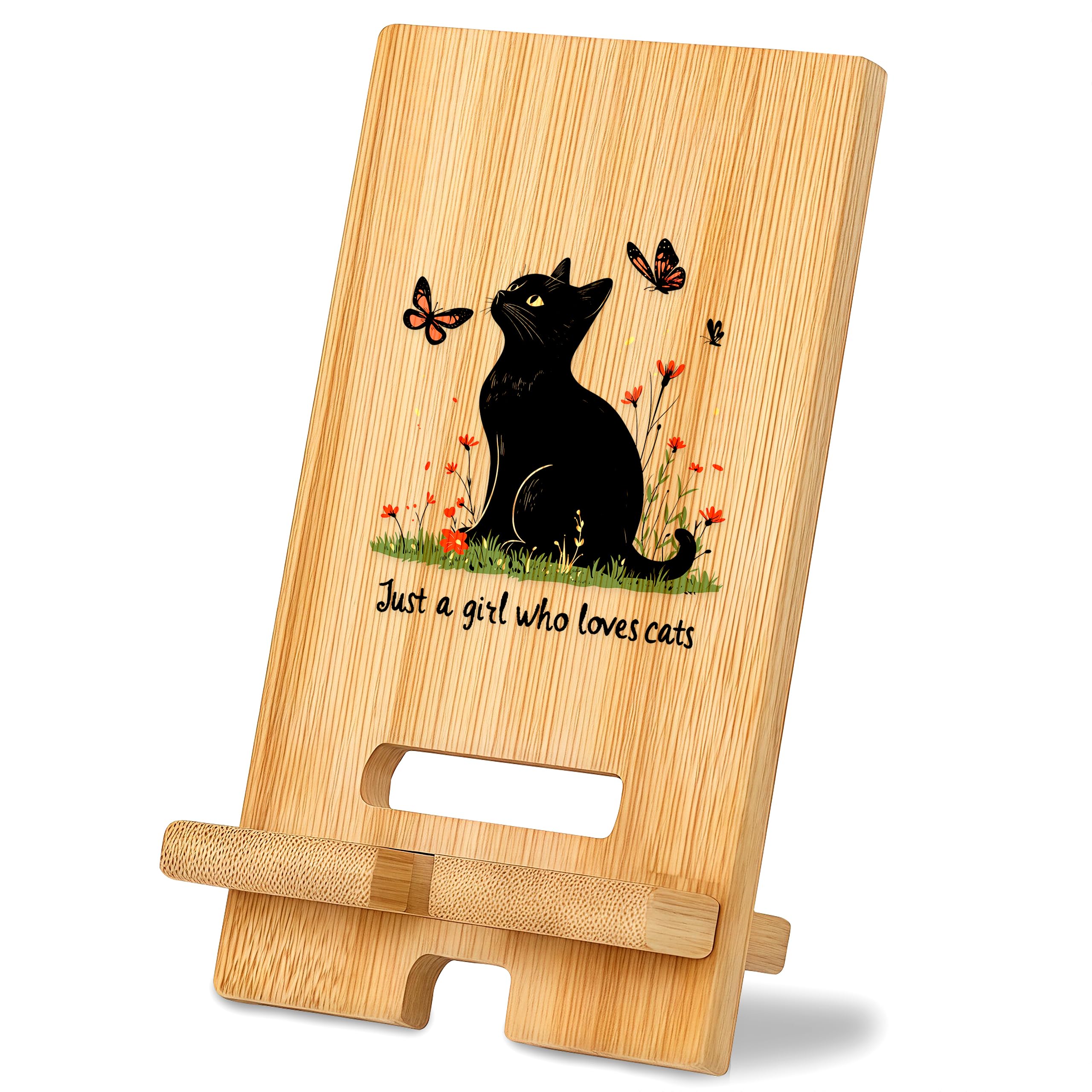 Cat Cell Phone Stand, Home Room Desk Decorations for Girls Teens Kids Women, Cat Lovers Themed Gifts Stuff Accessories Things Merchandise Items!