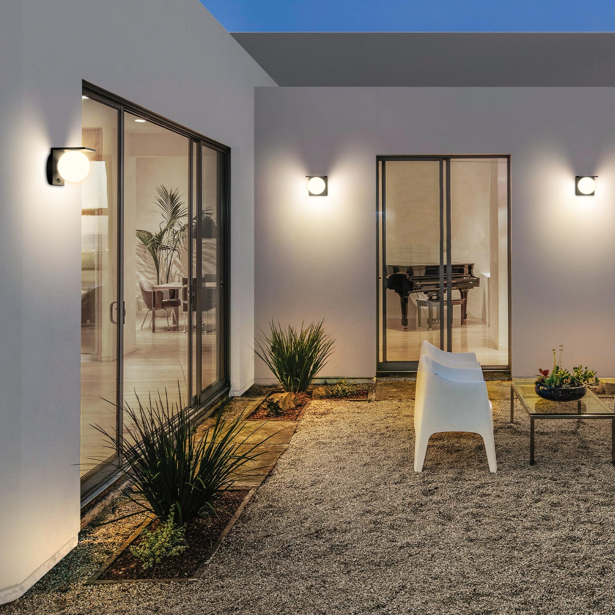Lumisky BOLLY WALL H14cm lampa ścienna solarna z czujnikiem ruchu LED zimna biel