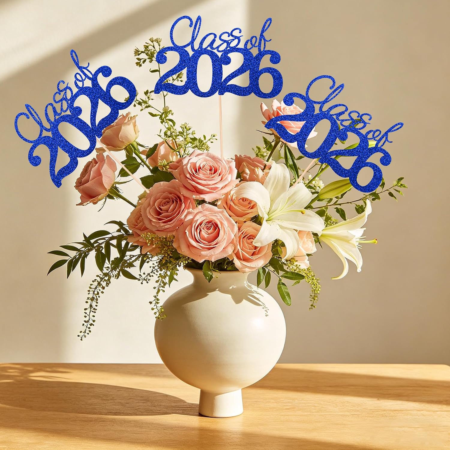 10 PCS Graduation Class Centerpieces Blue Class of 2026 Graduation Centerpieces, 2026 Graduation Centerpieces for Tables Cake Toppers