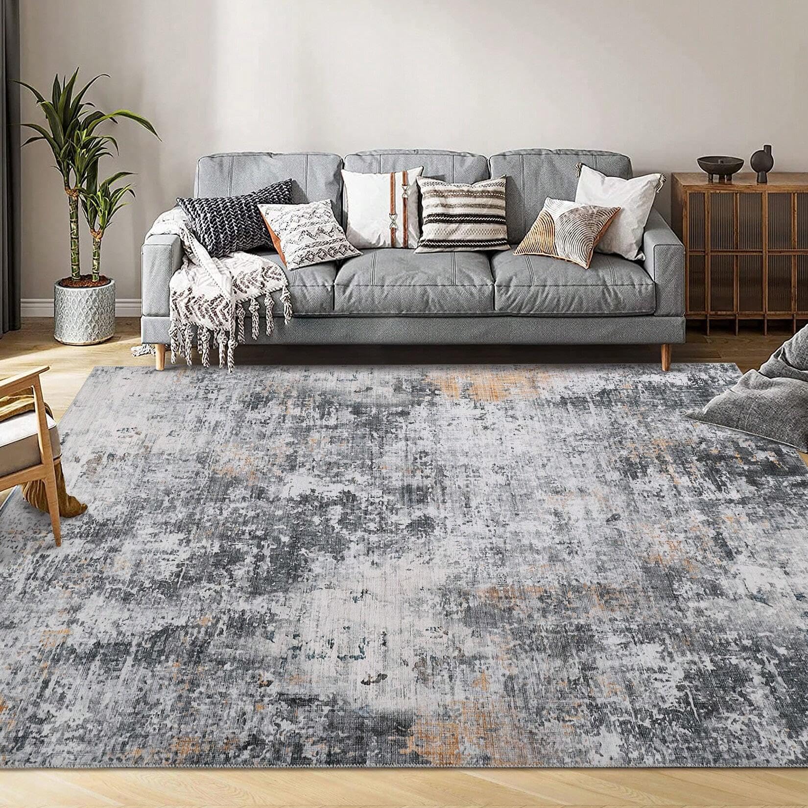 Moderne Flächenteppiche Abstrakter großer maschinenwaschbarer Teppich für Wohnzimmer Flächenteppich Bodenteppich Kurzflorteppich für Schlafzimmer 120 x 180 cm