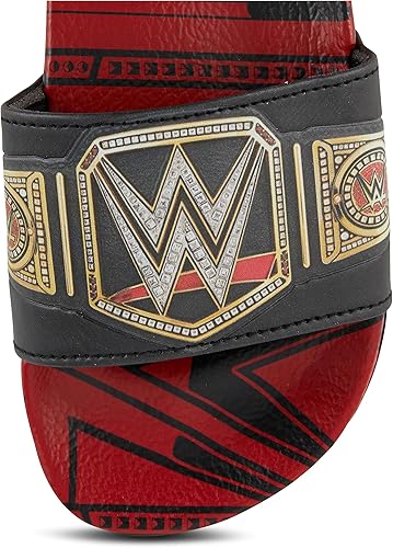Miniatura 5 de WWE Sandalias con cinturón de campeonato para niños, John Cena, Roman Reigns, Seth Rollins World Wrestling Champion - Sandalias deslizantes con