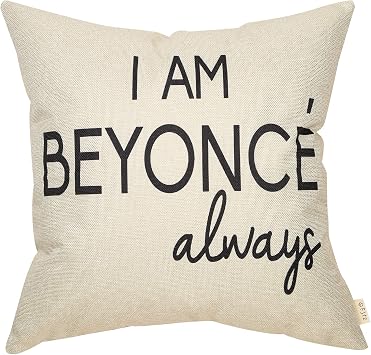 Funny Decoration I am Beyonce Always, Michael Scott Sign Decor Cotton | Linen Home Decorative Throw Pillow Case Cushion Cover for The Office TV Show Lover, Sofa Couch 18" x 18"