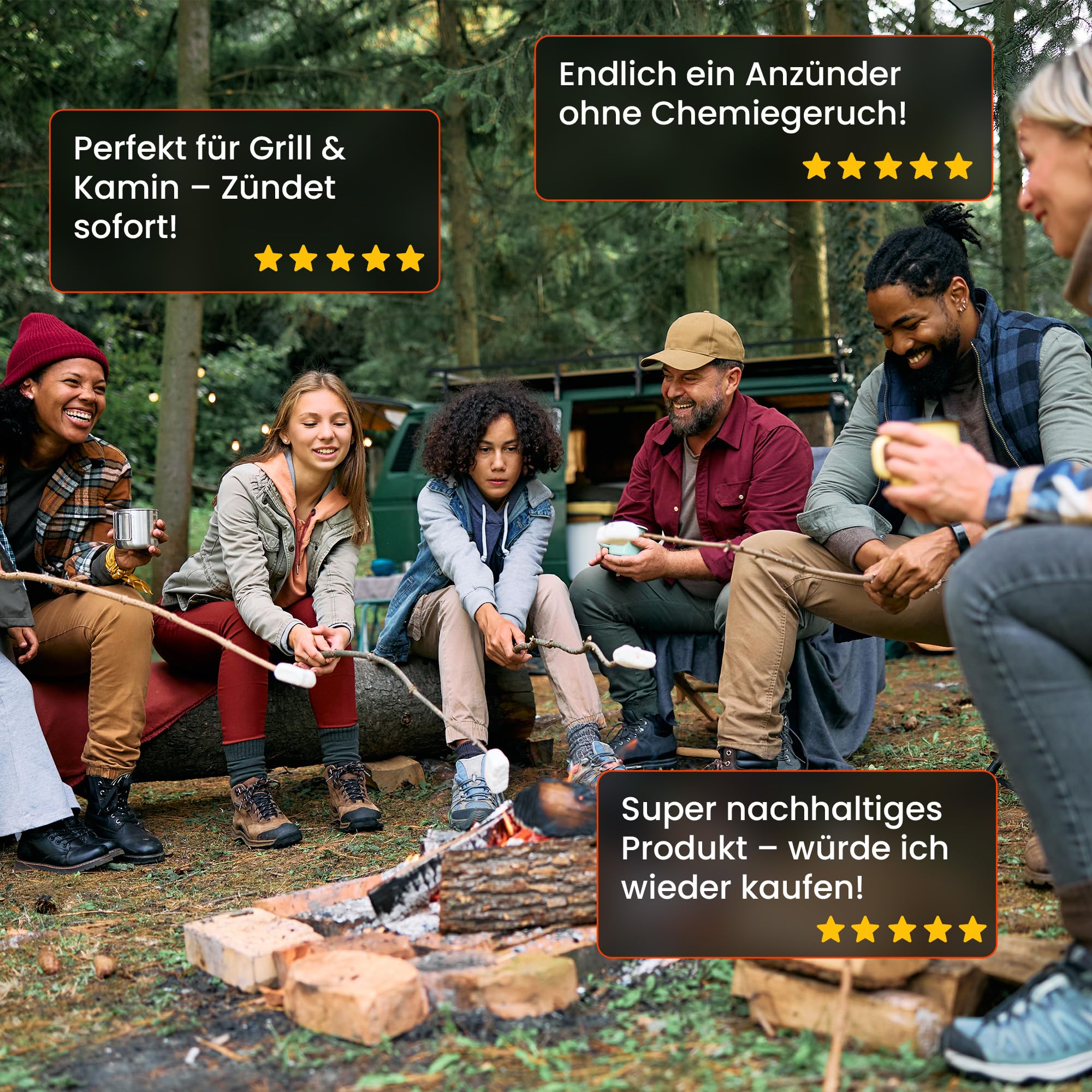 30 kg Birken Brennholz, 30 cm kammergetrocknet, mit 15 Kaminanzündern, ideal für Kamin, Ofen, Feuerschale, Grill, Smoker, hoher Brennwert, raucharm, helle Flamme, sofort verwendbar