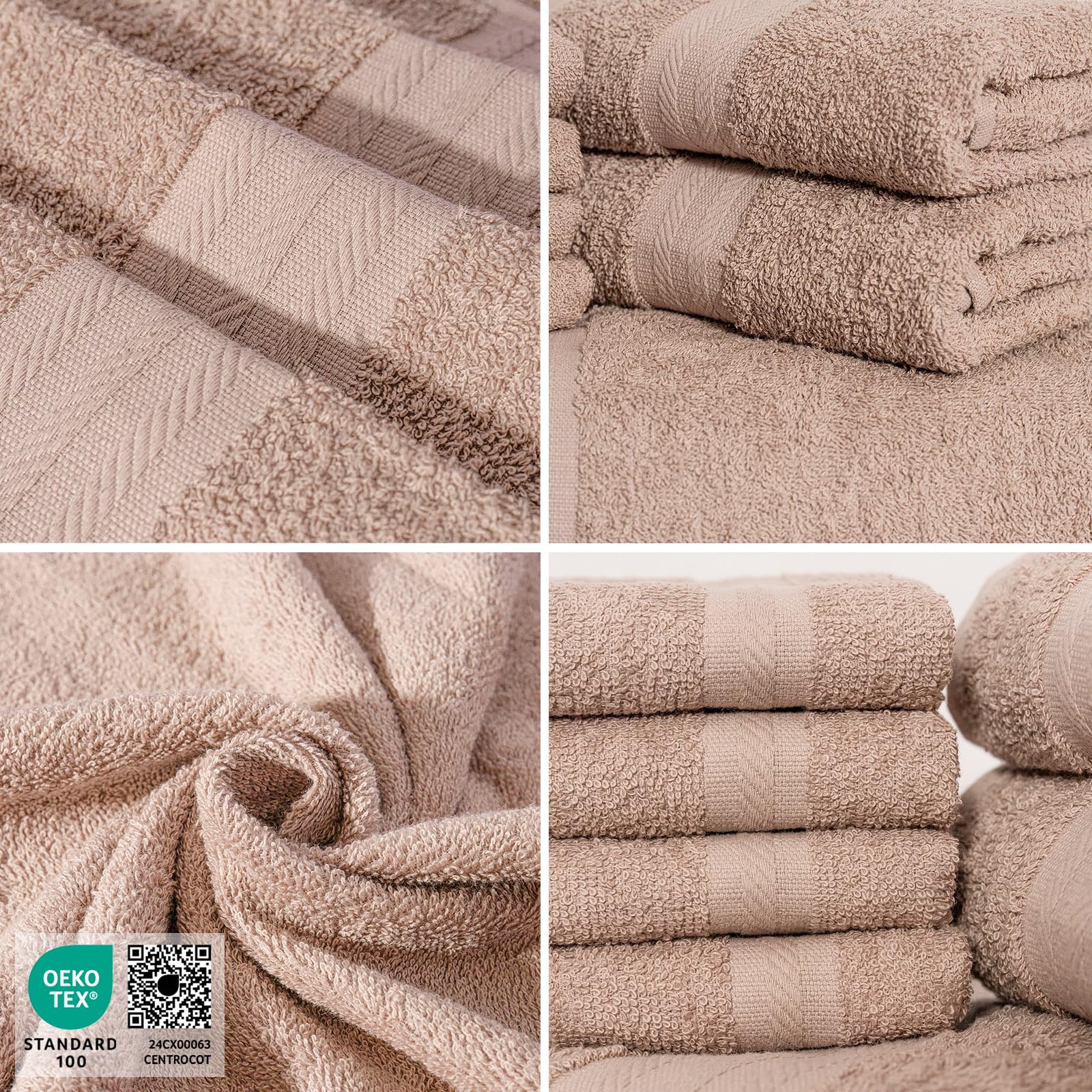 nice homeit - Set 6 Asciugamani viso e ospite in Cotone 40x75 in 100% cotone filato ad anello – set asciugamani bagno viso e bidet Extra Morbidi e Assorbenti. MADE IN ITALY - CIPRIA