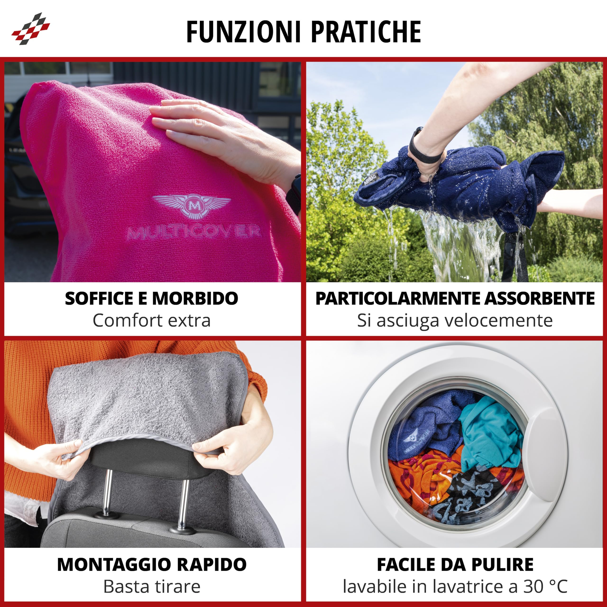 Walser coprisedile Multicover, coprisedile auto universale, coprisedile auto lavabile grigio