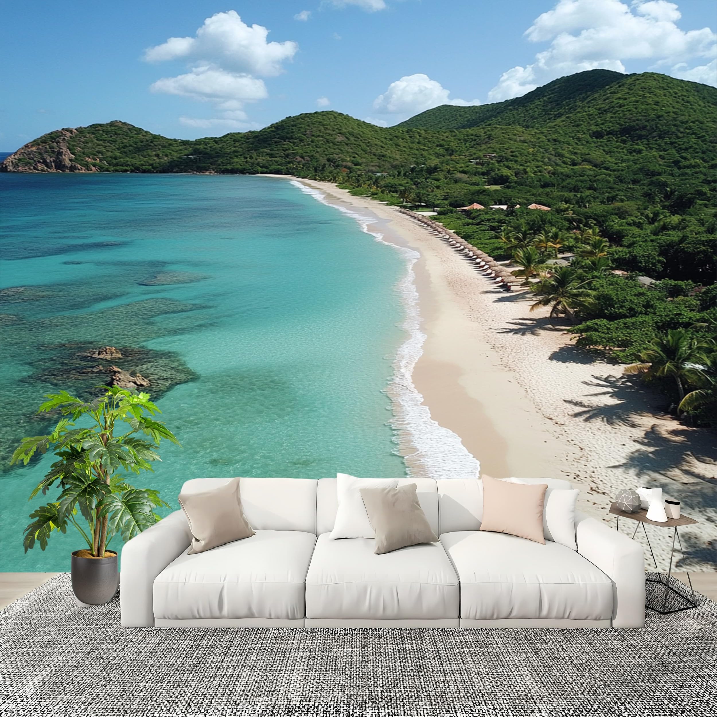 Papier Peint îLe Vacances pour une ambiance détente au salon