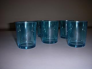 Turquoise Glass Votive/Candle Holders 2