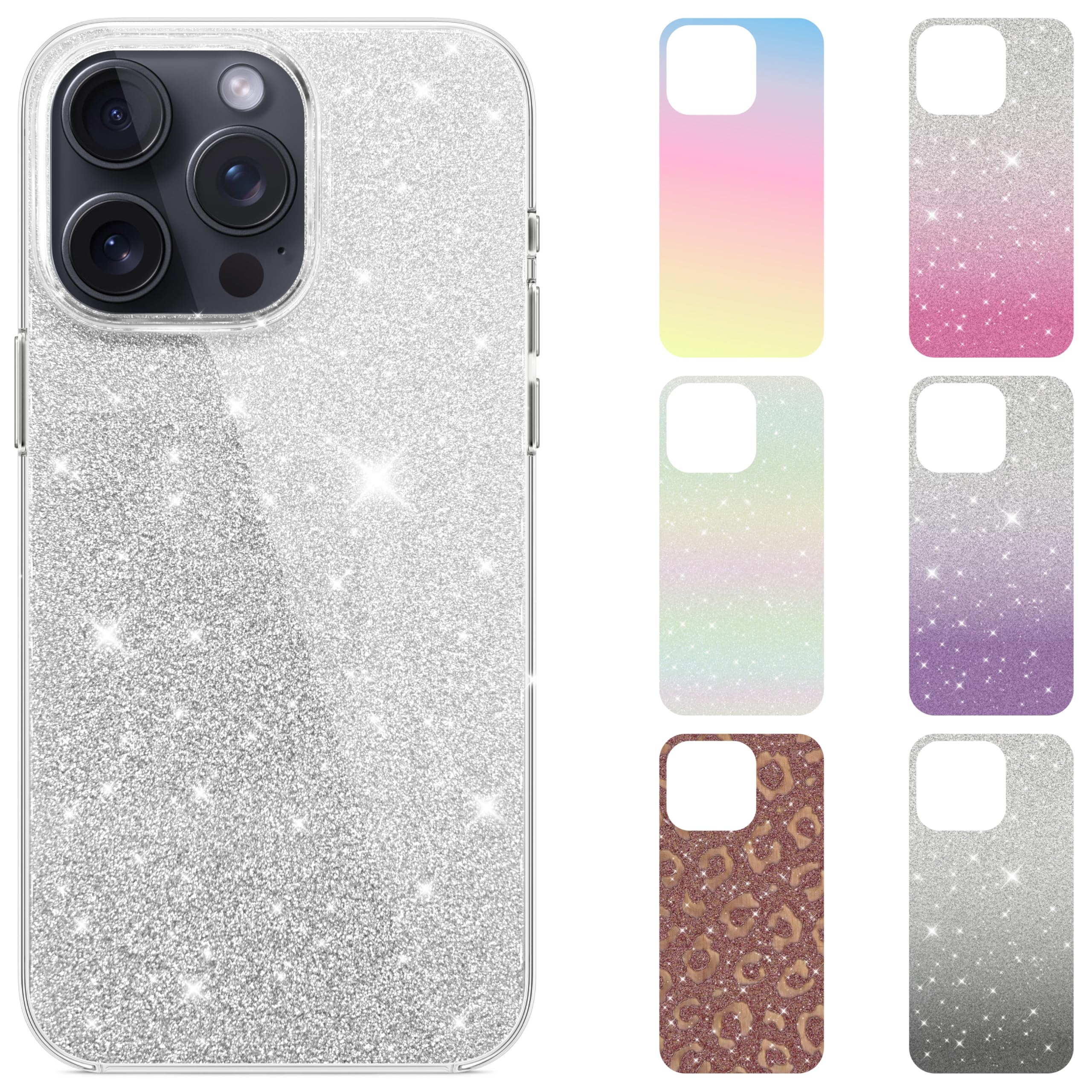 Amazon.com: RAKKIHORU iPhone 15 Pro Max Clear Case with Set of 7 
