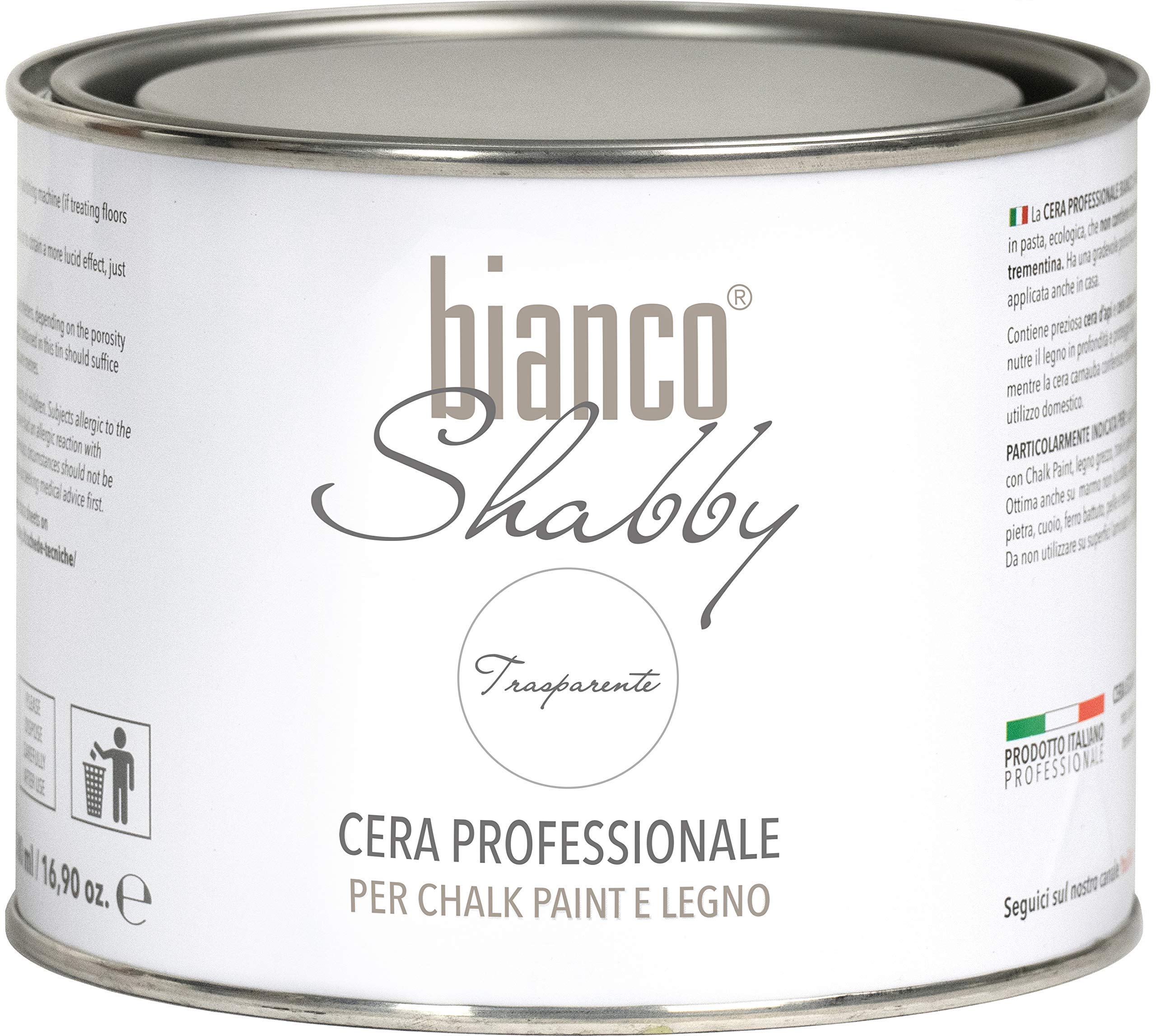 Pintura Shabby Chalk Paint & Cera profesional – Pintura Shabby Chic (1 litro) + cera profesional neutra (500 ml), blanco
