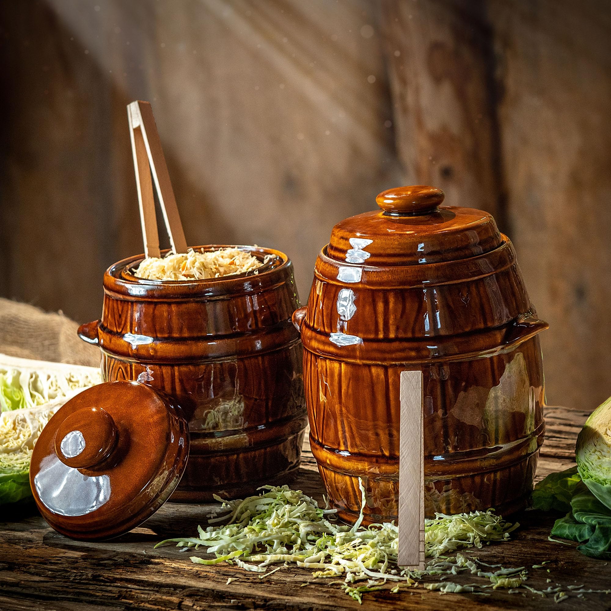 Pesi Per Fermentazione In Vetro Artcome - Confezione Da 10 Con Organizer, Per Sottaceti E Crauti - Foto 3