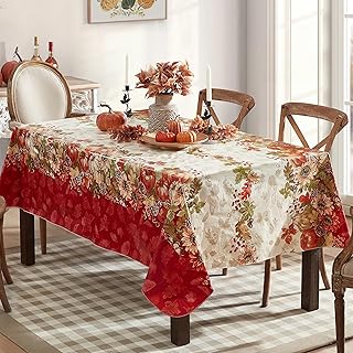 Newbridge Bountiful Fall Harvest Vinyl Flannel Backed Autumn Tablecloth ...