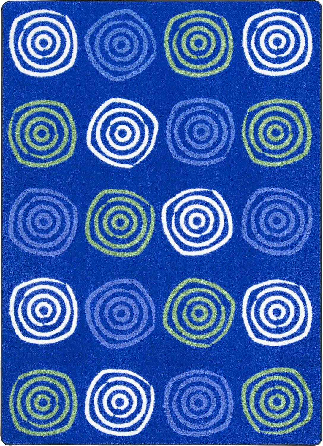 Joy Carpets Kid Essentials Simply Swirls 7'8" x 10'9" Area Rug in Color Seaglass