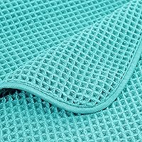 Vista 3 de POLYTE Toalla de baño de microfibra de secado rápido sin pelusas, 60 x 30 pulgadas, paquete de 4 (aguamarina, punto gofre)