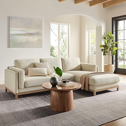 Modway Roscoe Right-Facing Sectional Sofa with Chaise in Ivory -