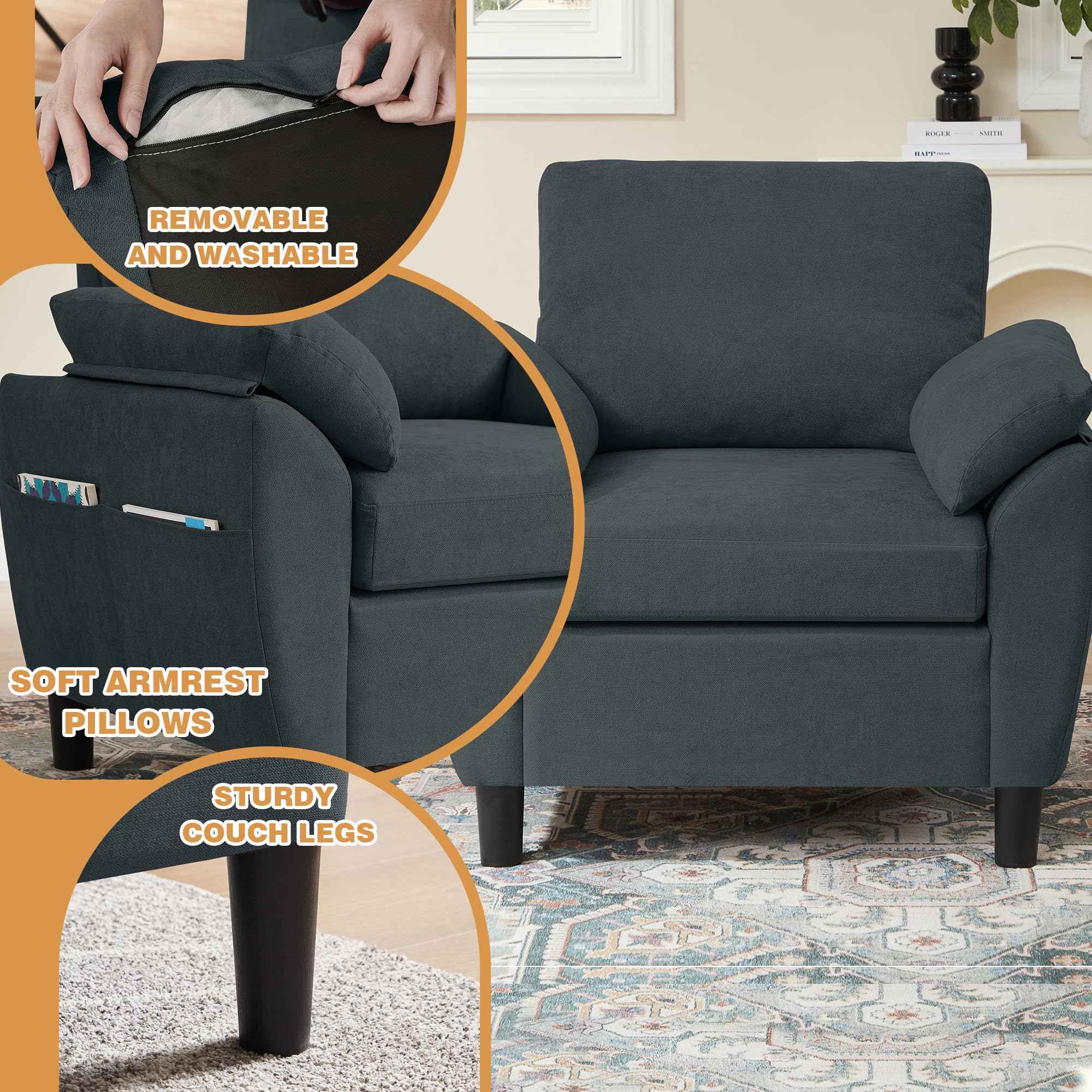 Best Modern Sofa Set Picks for 2026 2 Chireca 4 Piece Convertible Sectional Sofa Set, Modern Linen Small L Shaped Couc — product photo