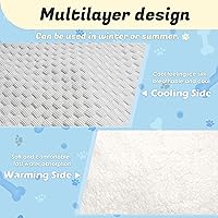 Vista 2 de PatiencET Tapete refrescante para perros, 18 x 24 pulgadas, reversible, para jaula de perro (fresca y cálida), cama refrescante para mascotas