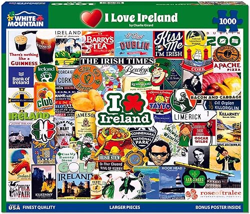 Miniatura 3 de White Mountain - I Love Ireland, rompecabezas de 1000 piezas, rompecabezas de Irlanda