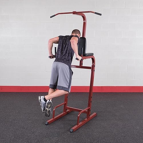 Miniatura 4 de Body-Solid Best Fitness (BFVK10) Elevación vertical de rodilla  Estación de inmersión compacta y máquina de barra de dominadas para gimnasio en