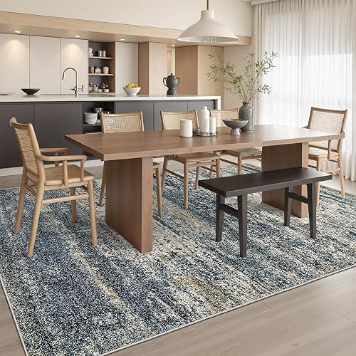 Miniatura 4 de Art&Tuft Alfombra de área lavable de 9 x 12 pies, con parte trasera antideslizante, alfombra abstracta de 9 x 12 pulgadas, alfombras resistentes a