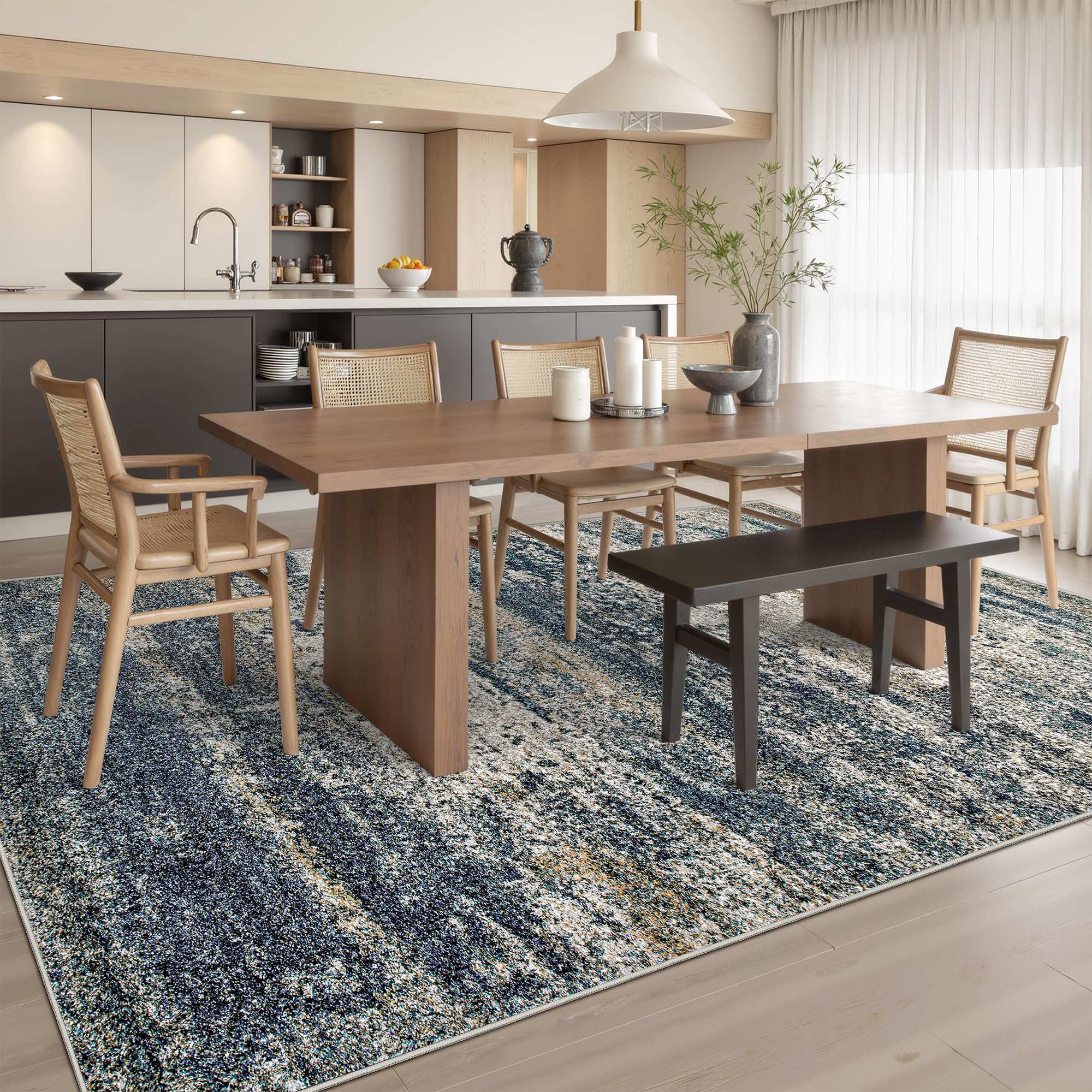 Amazon.com: Art&Tuft Washable Rug, Anti-Slip Backing Abstract 8x10