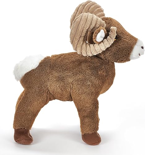 Miniatura 9 de The Petting Zoo Peluche de oveja de cuerno grande, regalos para niños, animales del zoológico Wild Onez, juguete de peluche de oveja, 12 pulgadas