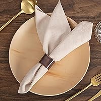 Vista 5 de Servilletas de boda, servilletas de cóctel, servilletas de tela, servilletas de lino y algodón de 18 x 18 pulgadas con pliegue de 1 pulgada, 18 x 18