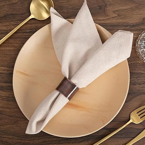 Miniatura 8 de Servilletas de boda, servilletas de cóctel, servilletas de tela, servilletas de lino y algodón de 18 x 18 pulgadas con pliegue de 1 pulgada, 18 x 18