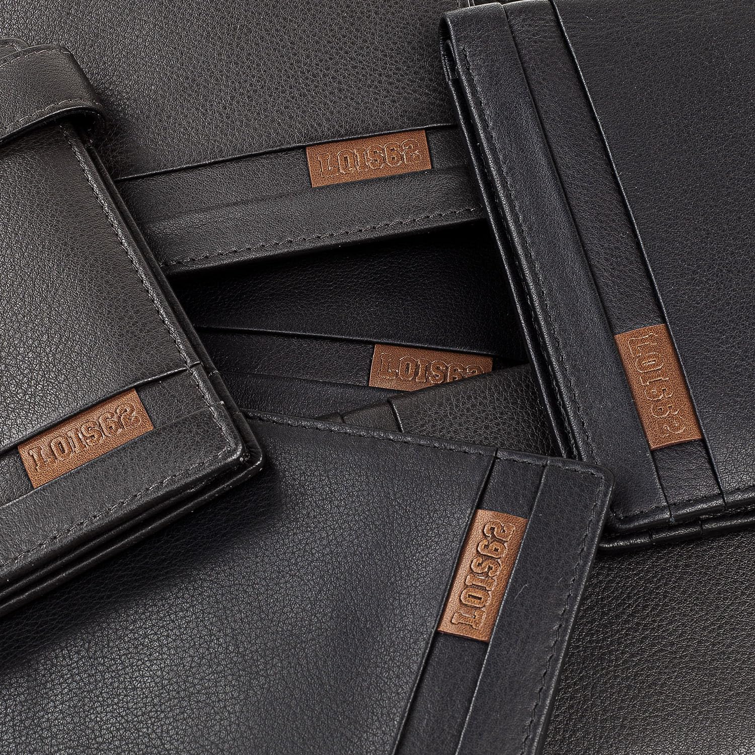 Lois - Carteras para Hombre Piel. Billeteras para Hombre. Cartera Hombre Piel con Monedero y múltiples Compartimentos, billeteras y monederos. Cartera Hombre. RFID, Marron