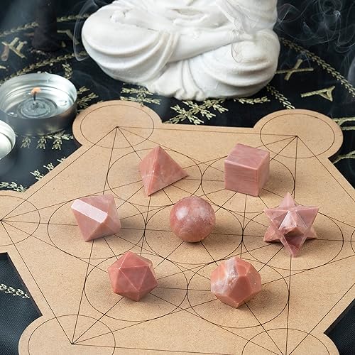 Miniatura 10 de Crocon Mix Seven Chakra - Juego de 7 piezas de geometría de cristal sólido platónico, piedras geométricas sagradas para meditación, reiki,