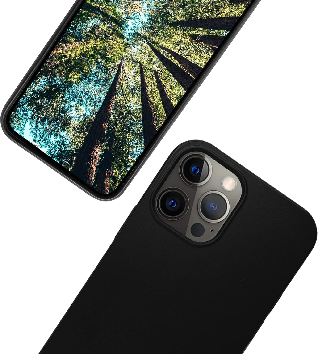 eplanita Eco Mobile Phone Case Compatible with iPhone 12 and 12 Pro, Plant Fiber, Drop Protection Cover, Durable and Sustainable (for iPhone 12/12 Pro, Black)