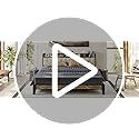 LIKIMIO King Bed Frame, Storage Headboard with Charging Station, Solid and Stable, Noise Free, No Box Spring Needed, Easy Assembly (Walnut and Beige)