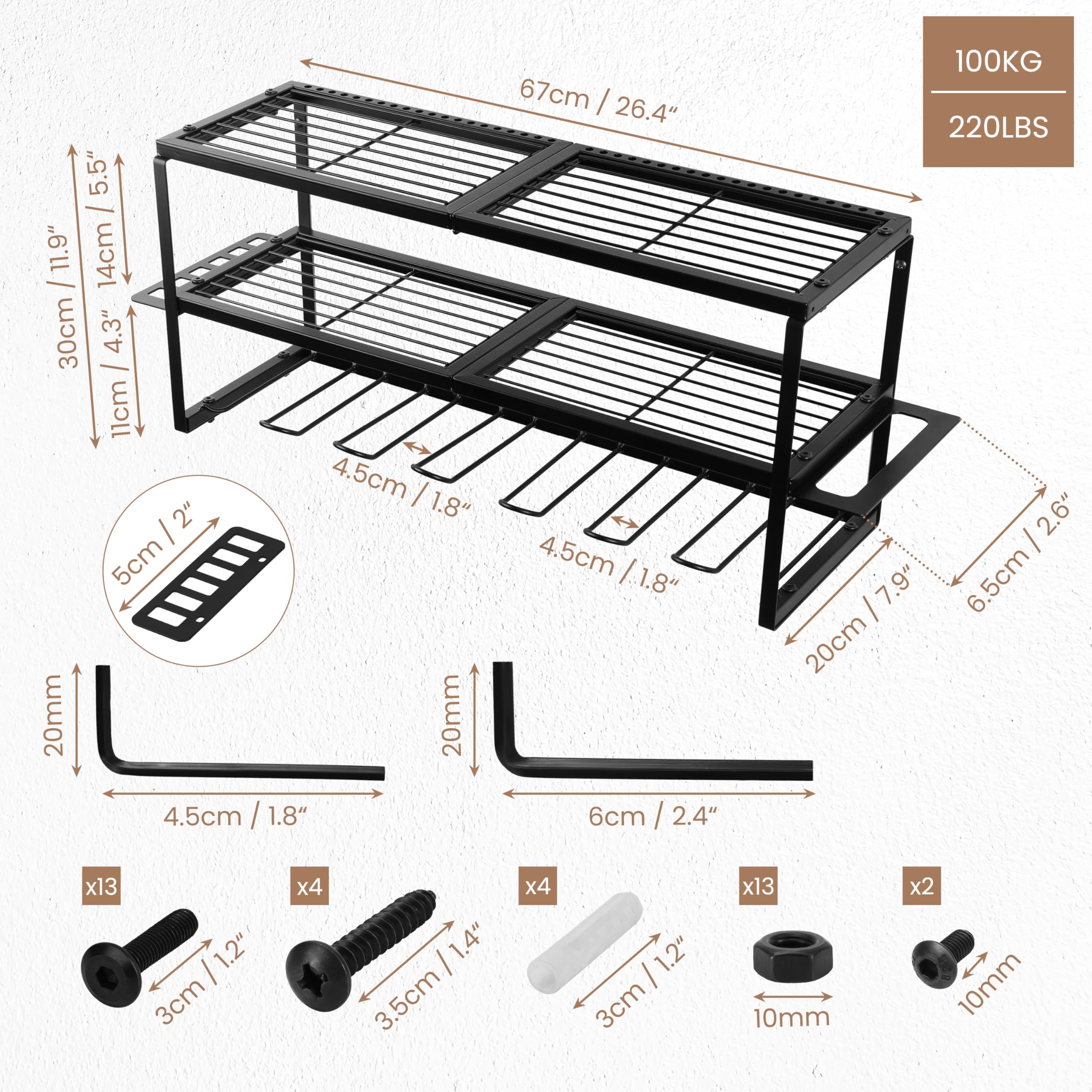 BELLE VOUS Support Mural De Rangement Des Outils Pour Le Garage Servante Datelier Murale Complete Panneau Porte Outils Et