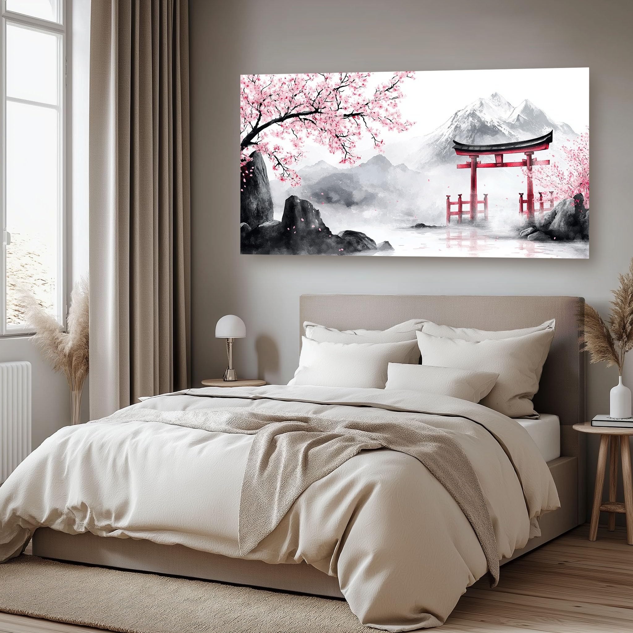 SKOEUI Grandi Quadri Moderni Soggiorno Sakura Giapponese Quadro con Cornice