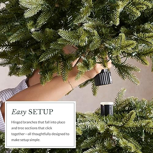 Miniatura 4 de Balsam Hill Abeto de montaña Berkshire de 6.5 pies, árbol de Navidad artificial delgado sin luz y soporte premium para espacios medianos