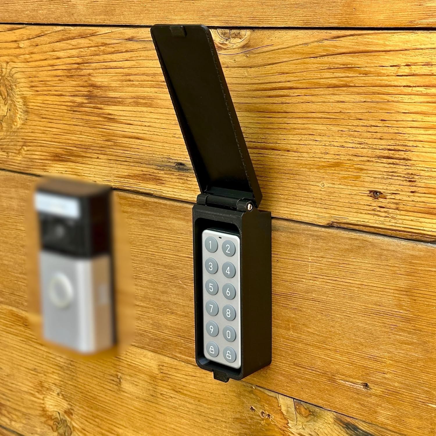 Keypad Enclosure for August/Yale & Wyze Lock Keypad - Weather-Resistant, Fully Enclosed Outdoor Housing with Magnetic Clasp (Jet Black)