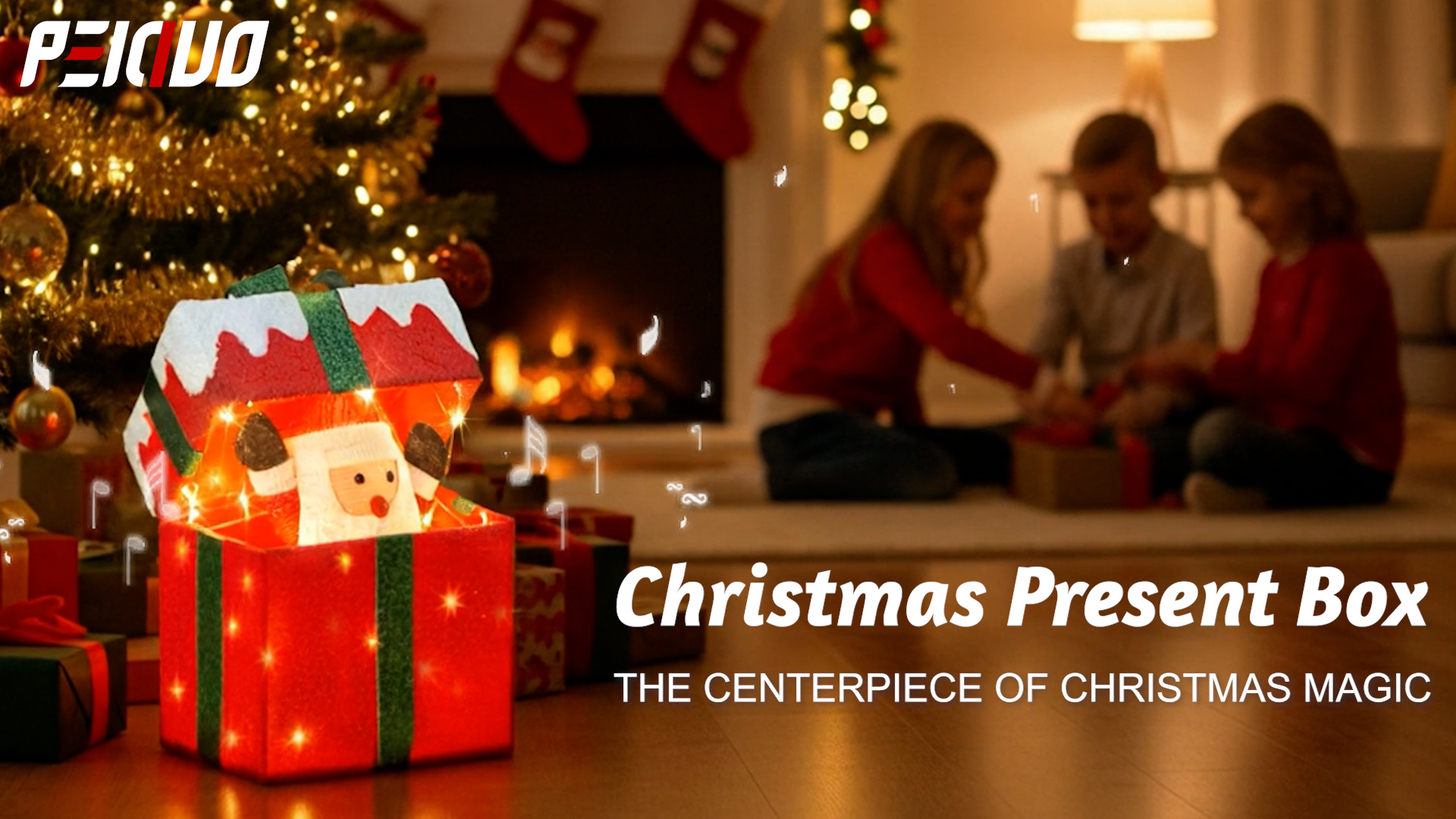 Amazon.com: PEIDUO Animated Christmas Santa in Lighted Gift Box