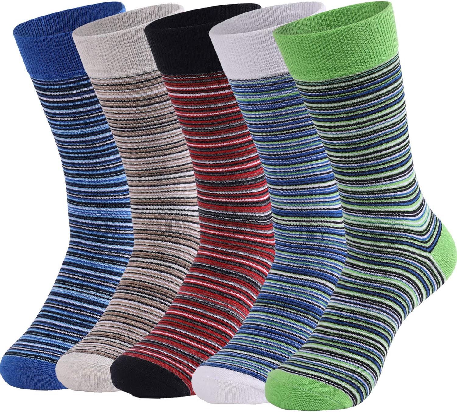 DRASEX Men's Dress Socks Funky Colorful Pattern Cotton Novelty Casual Crew Socks