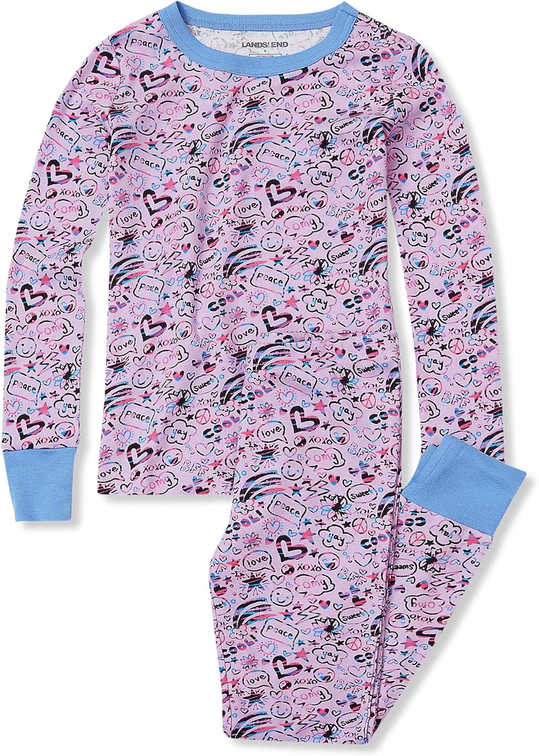 Lands' End Kids Pattern Snug Fit Pajama Set