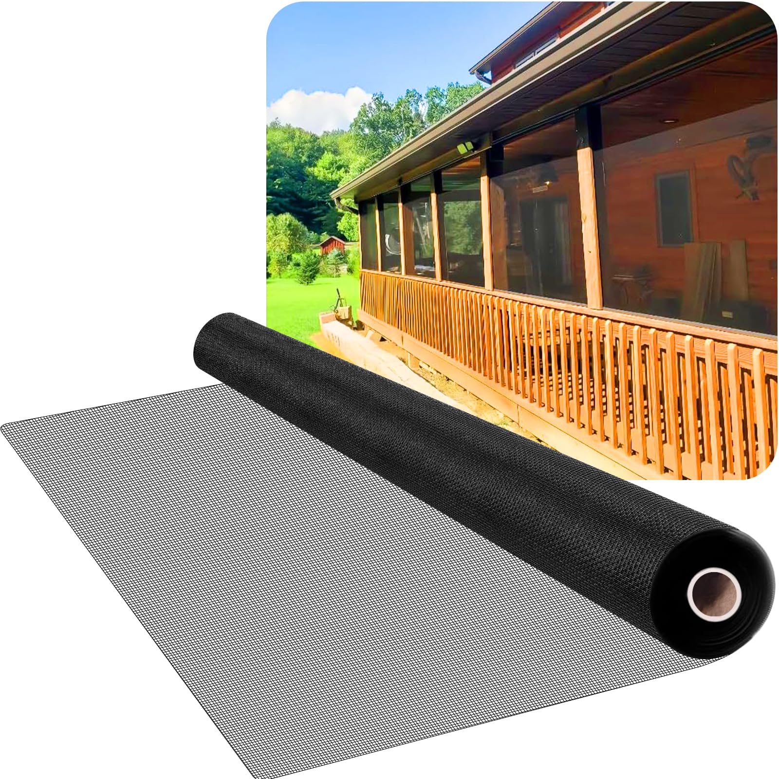 BAFLOTEX Window Screen Mesh For House Windows Screen Replacement