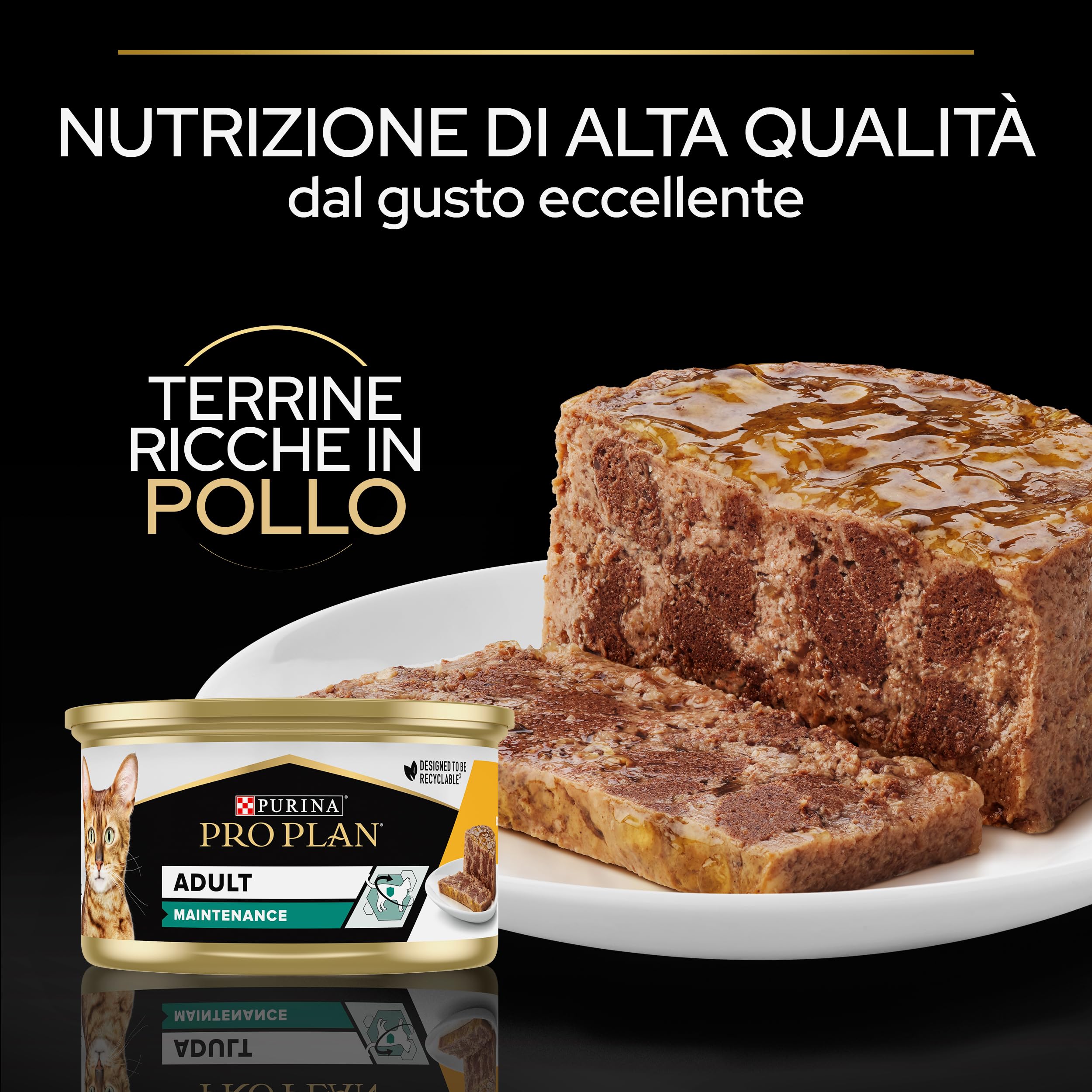 PURINA PRO PLAN | Adult STERILISED MAINTENANCE | Aliment Complet pour Chat Adulte Stérilisé | Aide à maintenir une bonne santé urinaire | Terrine | Au Poulet | Boîte | Lot de 24 x 85g